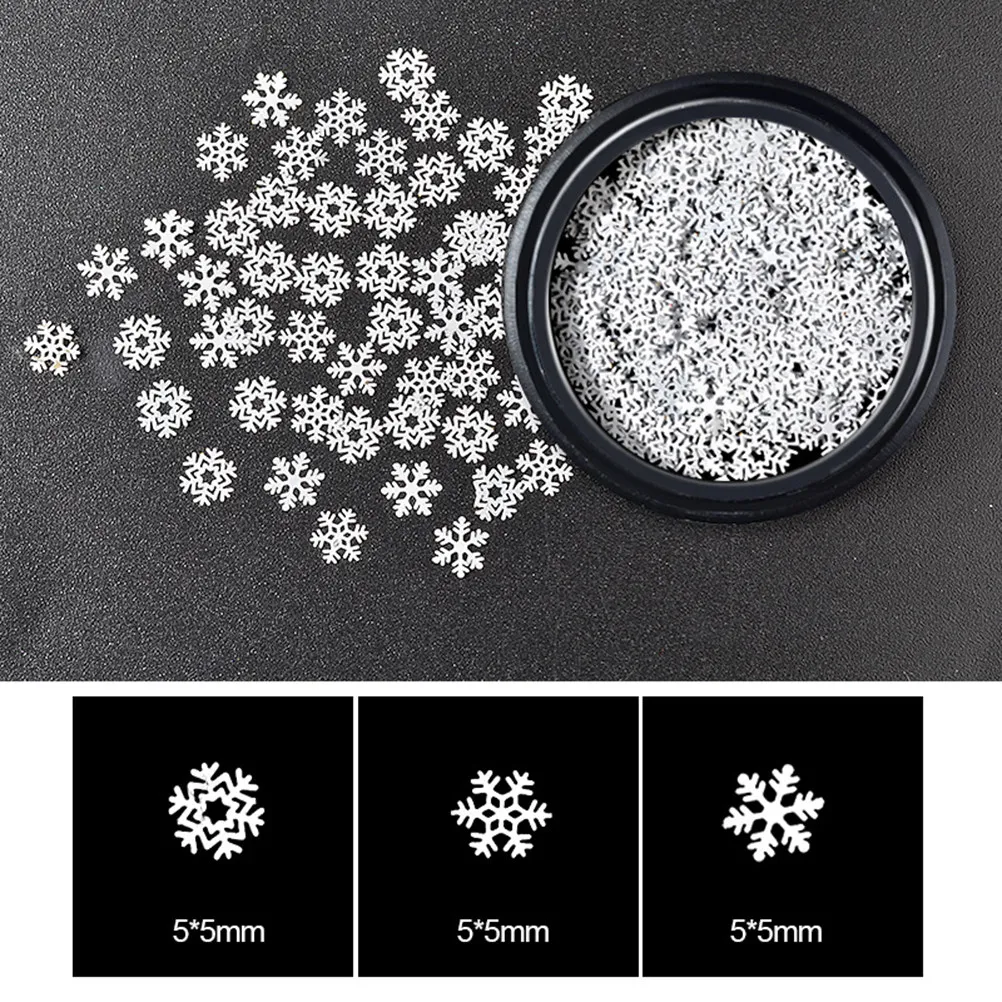 2Pcs Nail Stickers White Snowflake Christmas Tree Hexagon Christmas Nail Art Decoration Slim Manicure DIY Flashing Decals