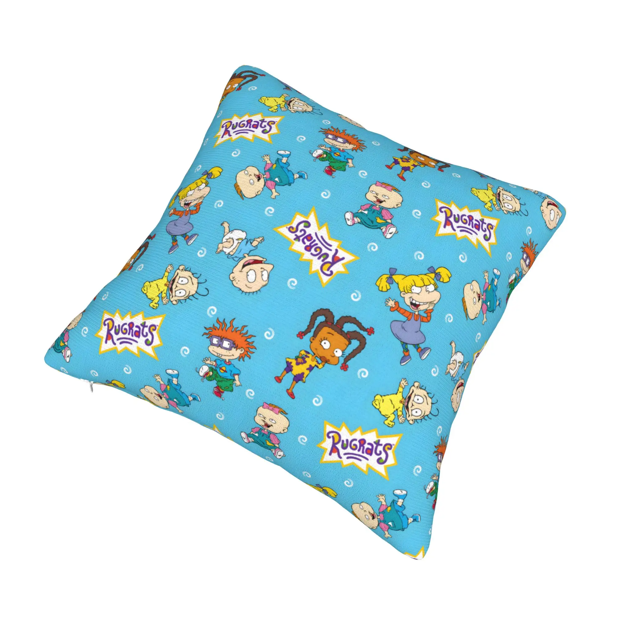 Luxury Retro R-Rugrats Cushion Cover 40x40cm Velvet Cartoon T.V Throw Pillow for Sofa Car Square Pillowcase Home Decorative
