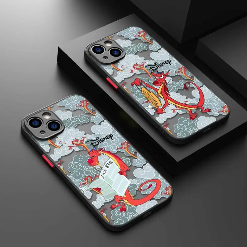 Disney Mulan Mushu Case For iPhone 15 11 13 14 Pro Max 12 MINI XR X XS 8 7 6 Plus Shockproof Cover