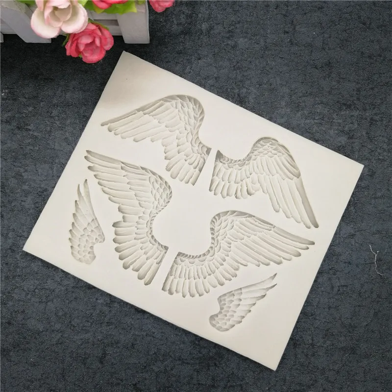 Angel Wings Resin Silicone Fondant Mold For Epoxy Resin Chocolate Pastry Cake Lace Aroma Stone  Decoration Kitchen Baking Tools