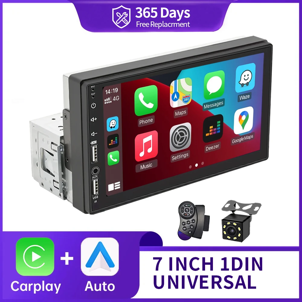 1 Din Dual Usb 7 “Android Auto Carplay Auto Radio Multimedia Mp5 Speler Fm Bluetooth Mirrorlink Universele Stereo 1din Autoradio