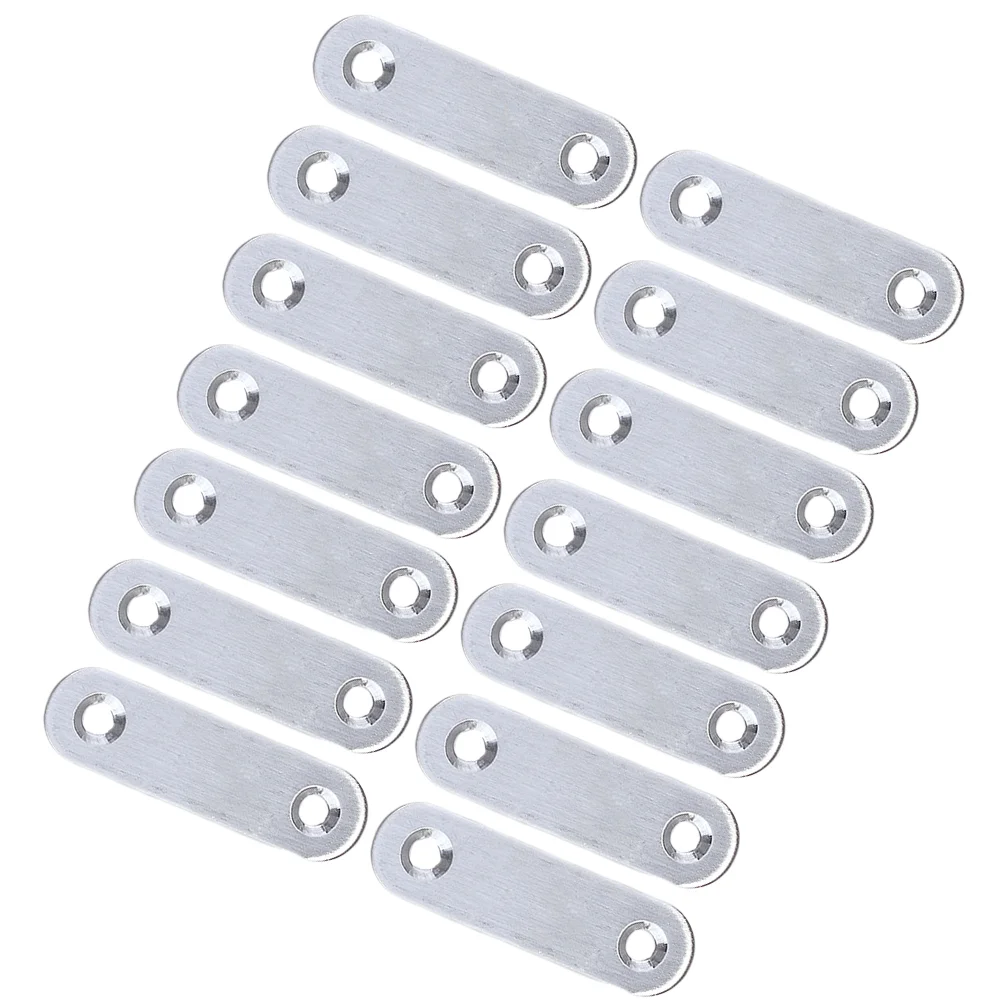 

20PCS 37mm Stainless Steel Straight Steel Brace Straight Metal Bracket Steel Straight Brace (Silver)