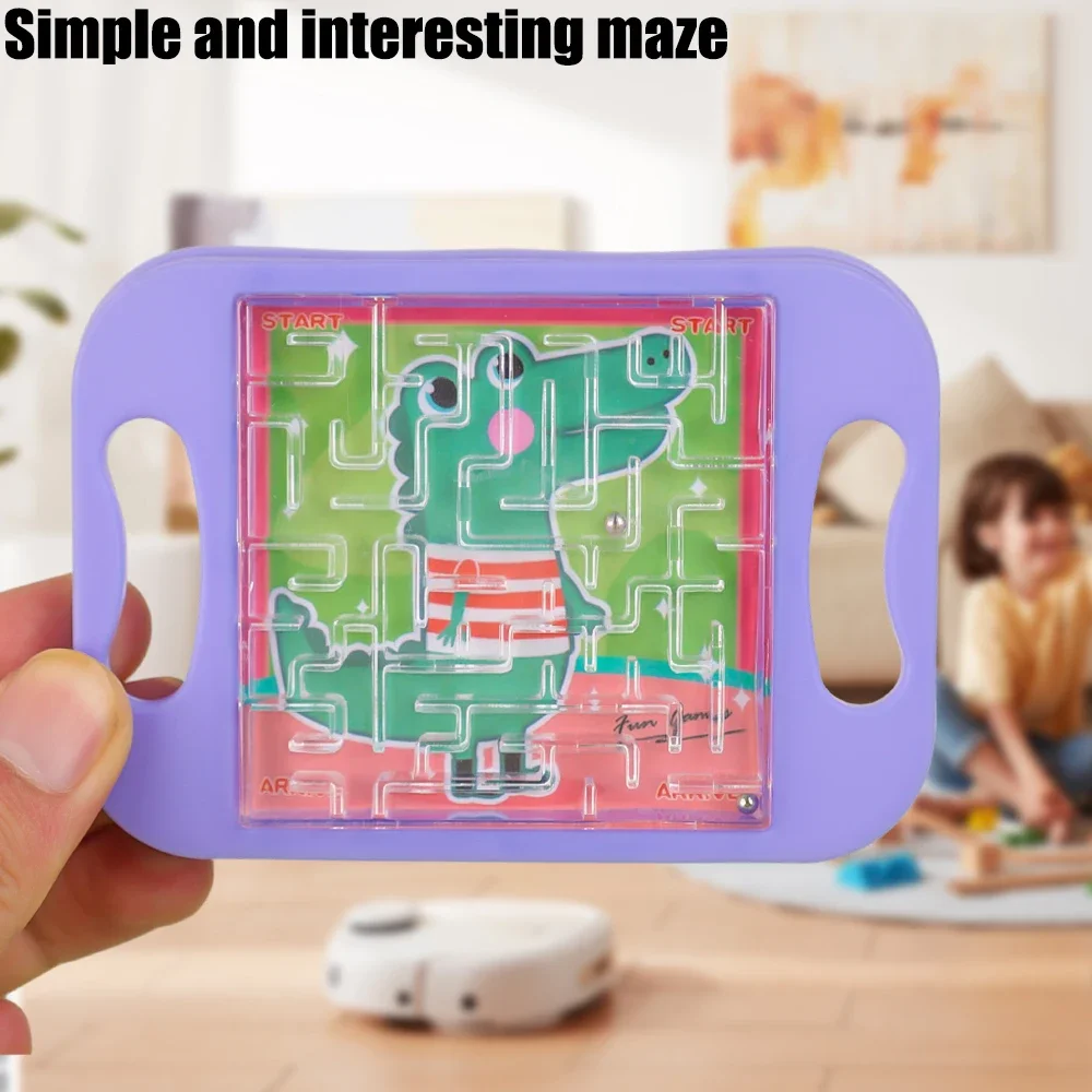 3pcs 7x10CM Cartoon Animal Pattern Palm Ball Maze Balance Toys Kids Concentration Training Puzzle Props Party Interactive Game