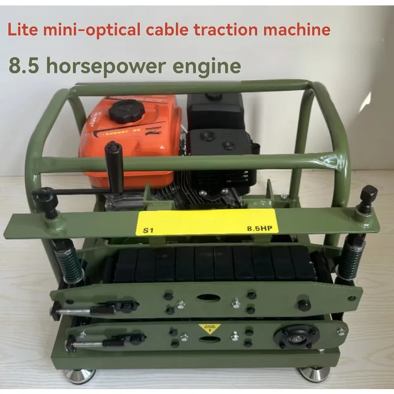 Portable Mini Fiber Optic Cable Puller FK-80M, Outdoor Overhead Cable Traction Machine with Duct Rodder