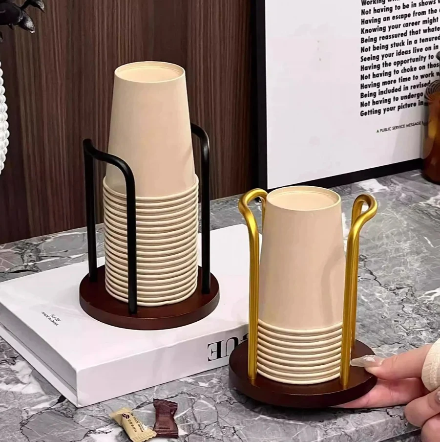 

Desktop Coffee Table Counter Cups Shelf Mug Display Stand Organizer Luxury Disposable Paper Cup Storage Holder