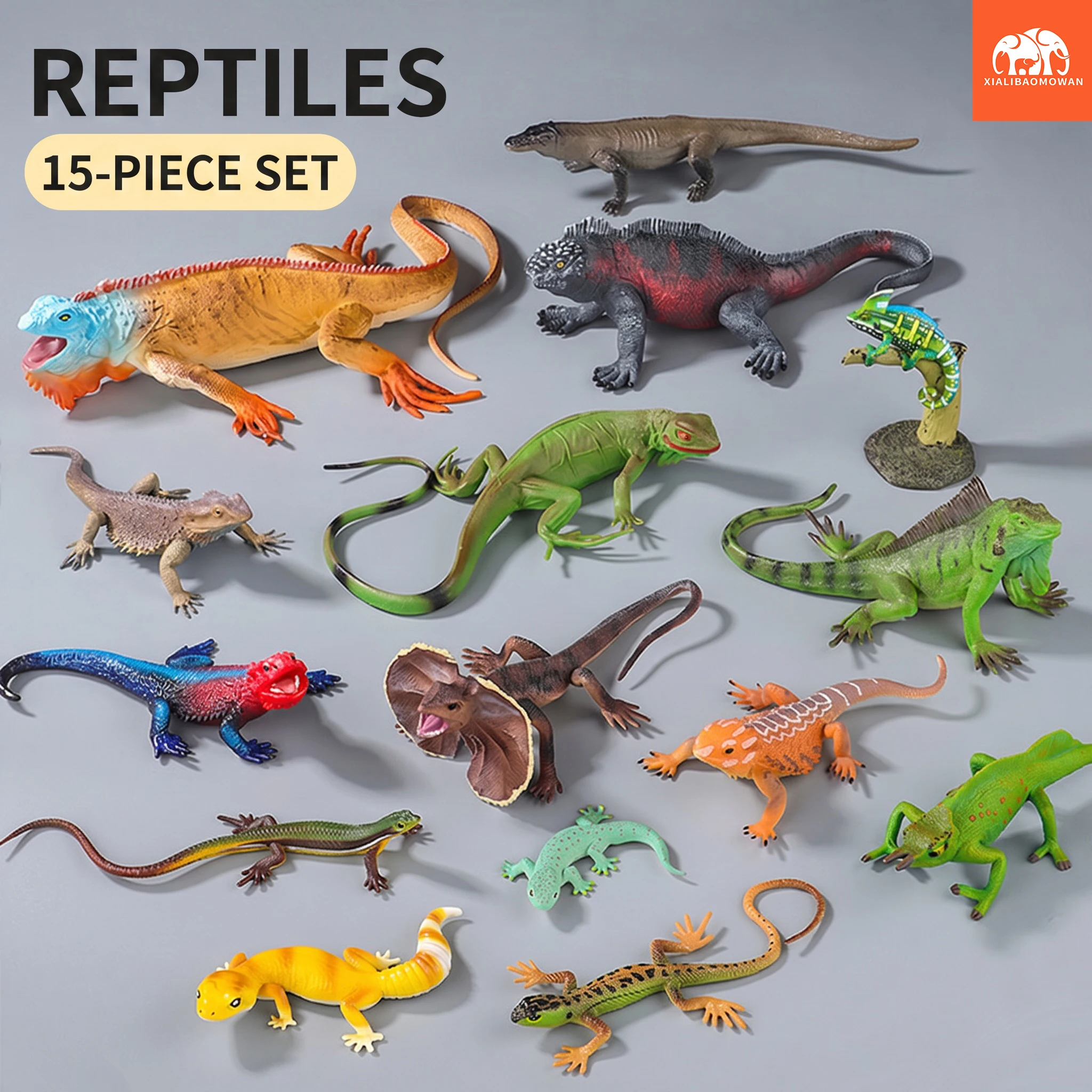 Modelo de Lagarto Realista Educativo - Figura de Camaleón Komodo, Estatuilla de Animal, Juguete de Iguana Marina para Niños y Niñas