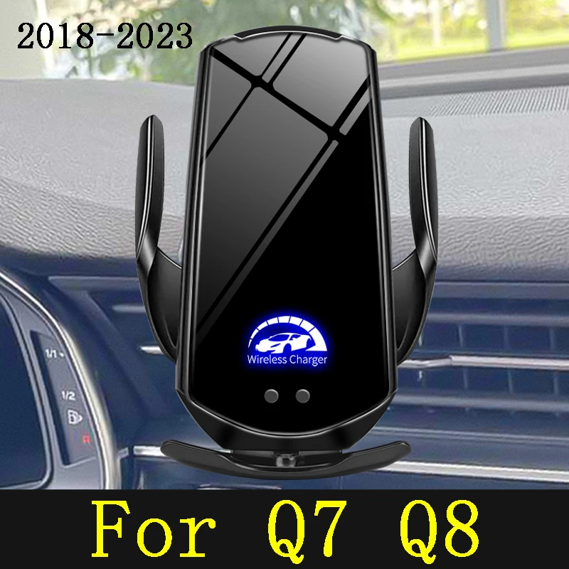 

Car Phone Mount Holder For Audi Q7 Q8 4M 2018 2022 2023 Wireless charging Interior Special Mount Navigation Bracket Accessories