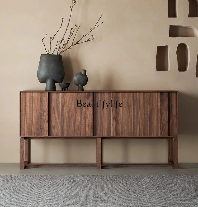 

North American Black Walnut Solid Wood Side Cabinet Wabi Sabi Locker
