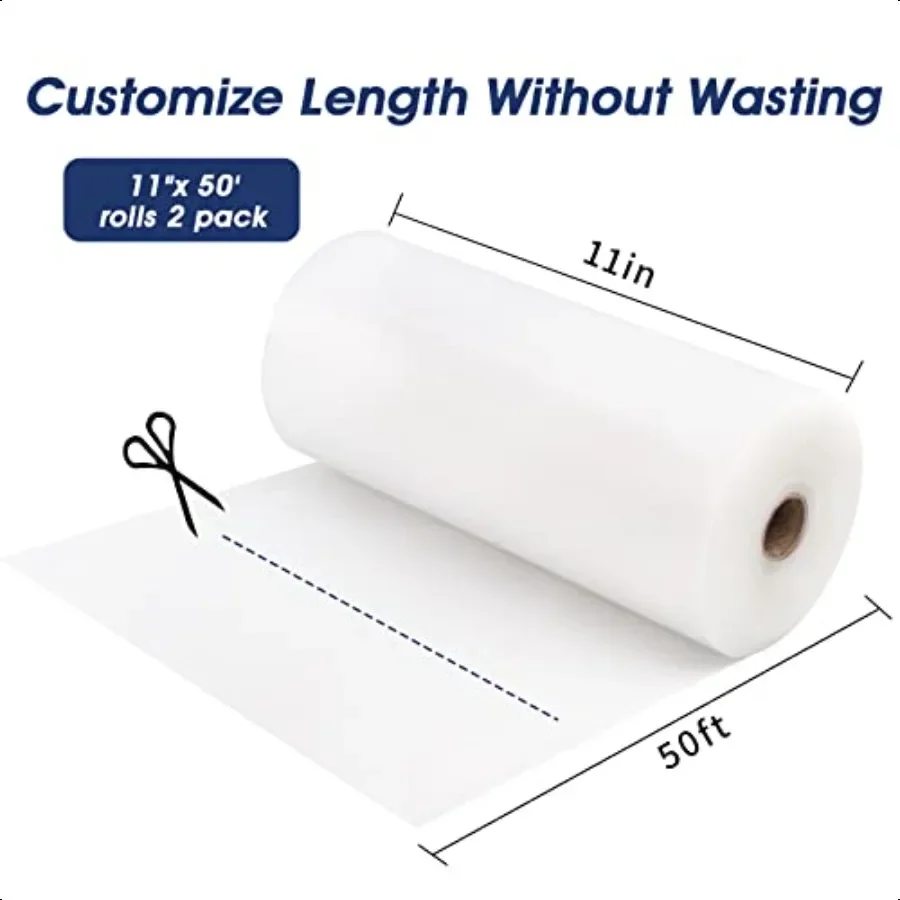 Vacuum Sealer Bags 2 Rolls 11x50' Commercial Grade Food Saver Bags for Seal a Meal BPA Free Heavy Duty Great for vac Storage Me