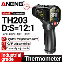ANENG Industrial Infrared Thermometer -50~600℃ Smart Temperature Gun VA Reverse Color Screen Tester Meter PyrometerTools TH203