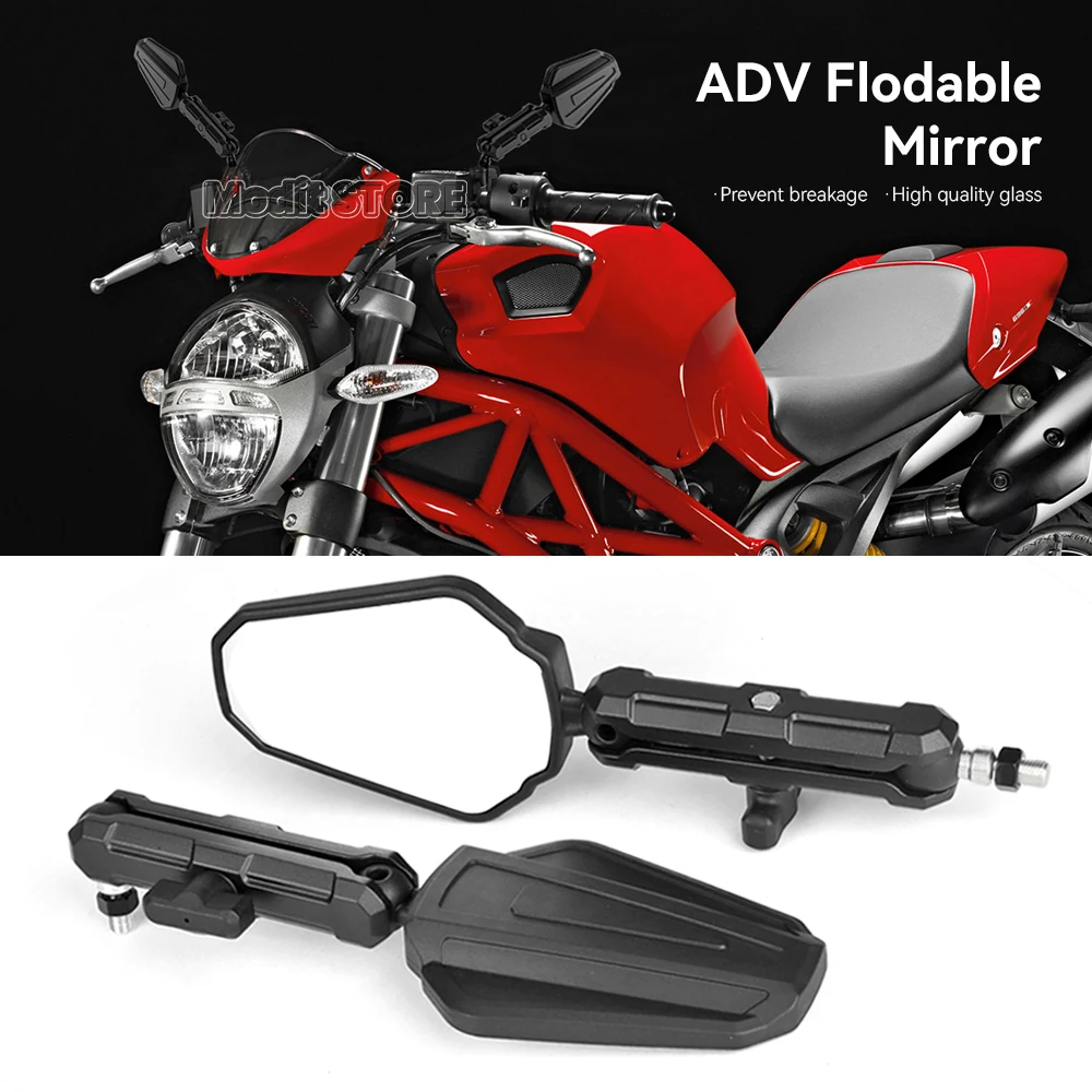 Motorcycle Rearview Side Mirror For DUCATI Streetfighter V4 848 MONSTER 696 796 1100 1200 821 Scrambler 400 800 Moto Accessories