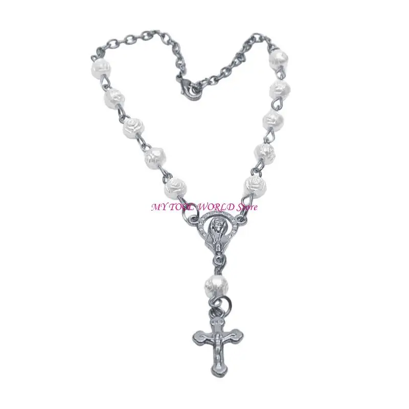 Armbänder Mode Rosenperlen Rosenkranzarmbänder religiöser Schmuck für tägliche A2BB