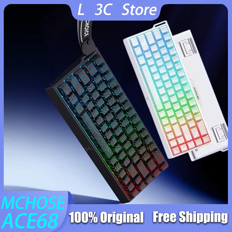 MCHOSE ACE68 Pro Wired Mechanical Keyboard Magnetic Switch 8k Polling Rate Rt0.01 Hot Swap Esports Customized Gaming Keyboard