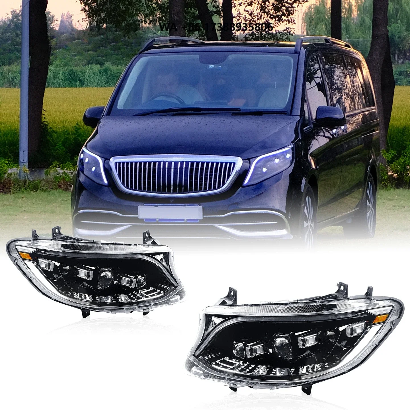 New LED Headlights for Sprinter 2019-2023 W907 LED Projection Lens Dynamic Turn signal Car Accessories
