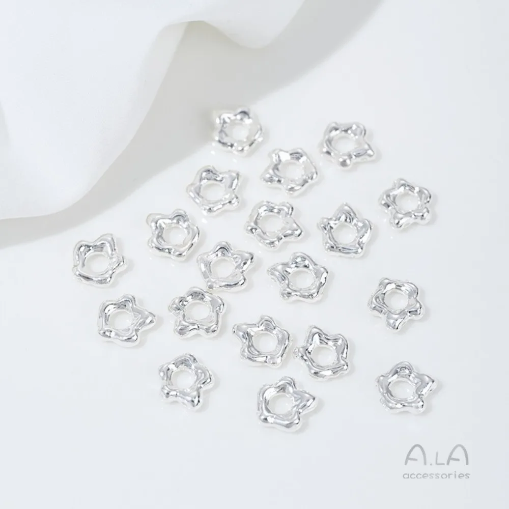 النحاس 14K الذهب اللون على شكل خاص زهرة حبة حلقة حبة فاصل اليدوية مطرز الاكسسوارات سوار قلادة مواد المجوهرات #4