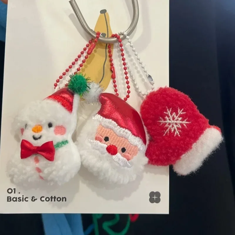 Criativo recheado bonecas de pelúcia natal pingente de pelúcia elk boneco de neve dos desenhos animados chaveiro saco pingente macio brinquedo de pelúcia pingente chave do carro 