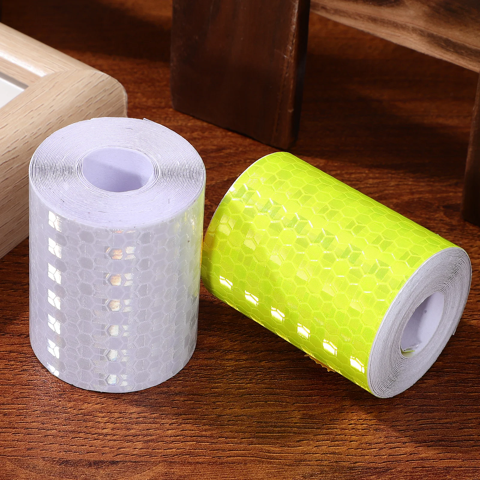 4 Rolls White Reflective Tape for Vehicles Floor Warning Safety Sticker Strong Adhesion Smooth Reflective Tape Sticker Surface