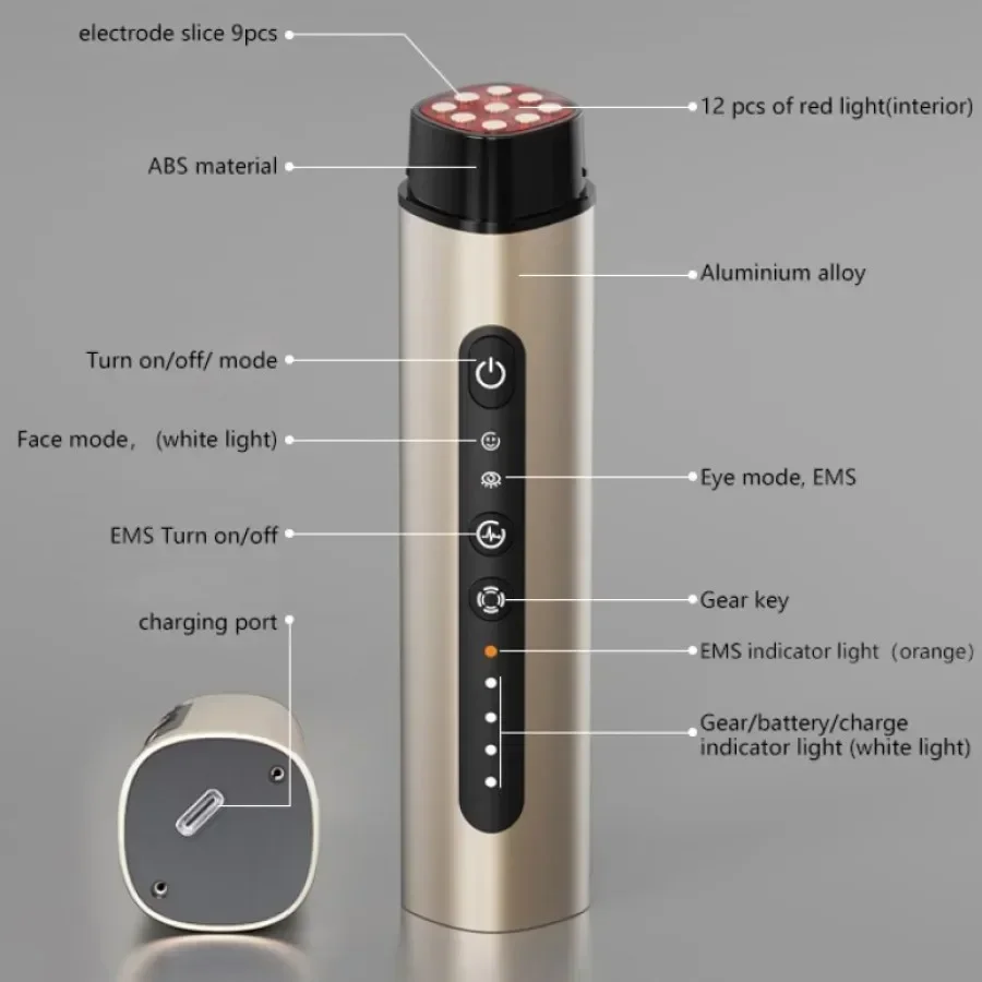 New micro-current beauty instrument home beauty instrument EMS Radio LED Photon Skin Rejuvenation Tighten Brighten Firm