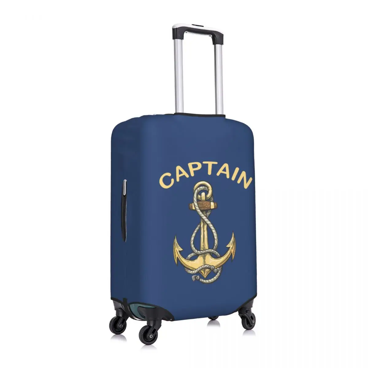 Capa de bagagem de viagem com âncora de capitão náutico personalizado lavável marinheiro aventura mala capa protetora adequada para 18-32 polegadas