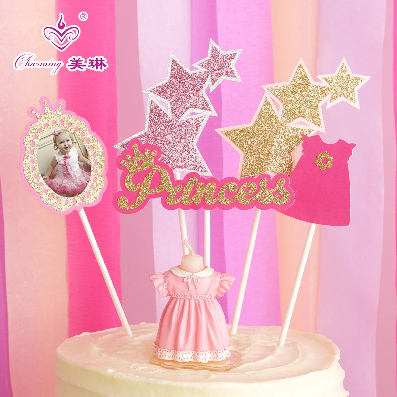 7pcs Children's Birthday Party Decoration Birthday Candle Creative Princess Cake Decoration Baby Skirt Dress Boys Girls Candle