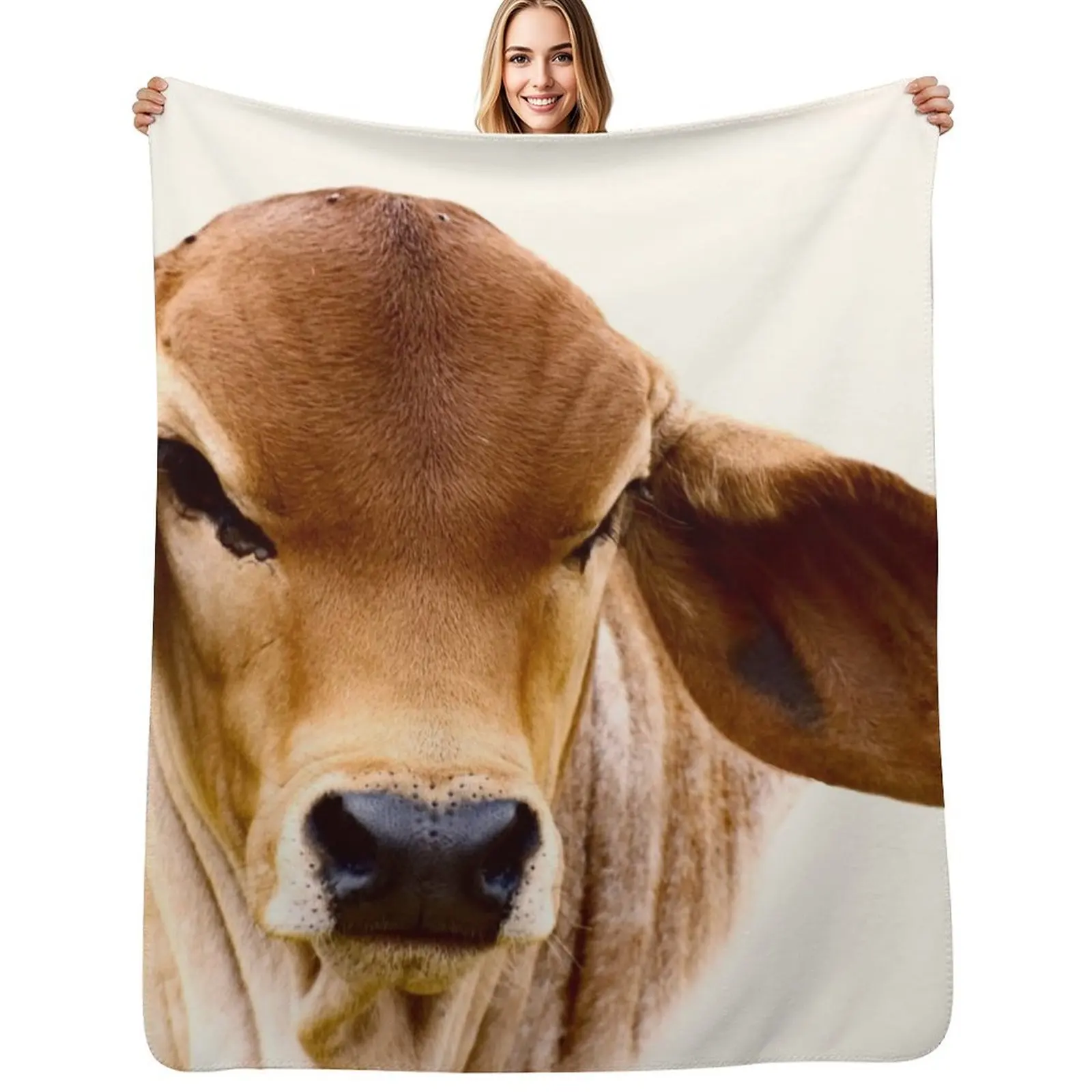 BRAHMAN CALF, PORTRAIT Manta ligera y cálida para viajes y camping