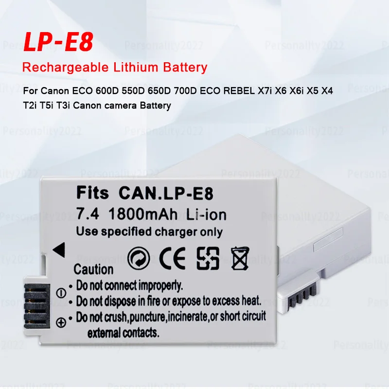 

LP-E8 Camera Batteries LPE8 for Canon LP E8 ECO 600D 550D 650D 700D REBEL X7i X6 X5 X4 T2i T5i T3i X6i T4i DSLR Cameras Battery