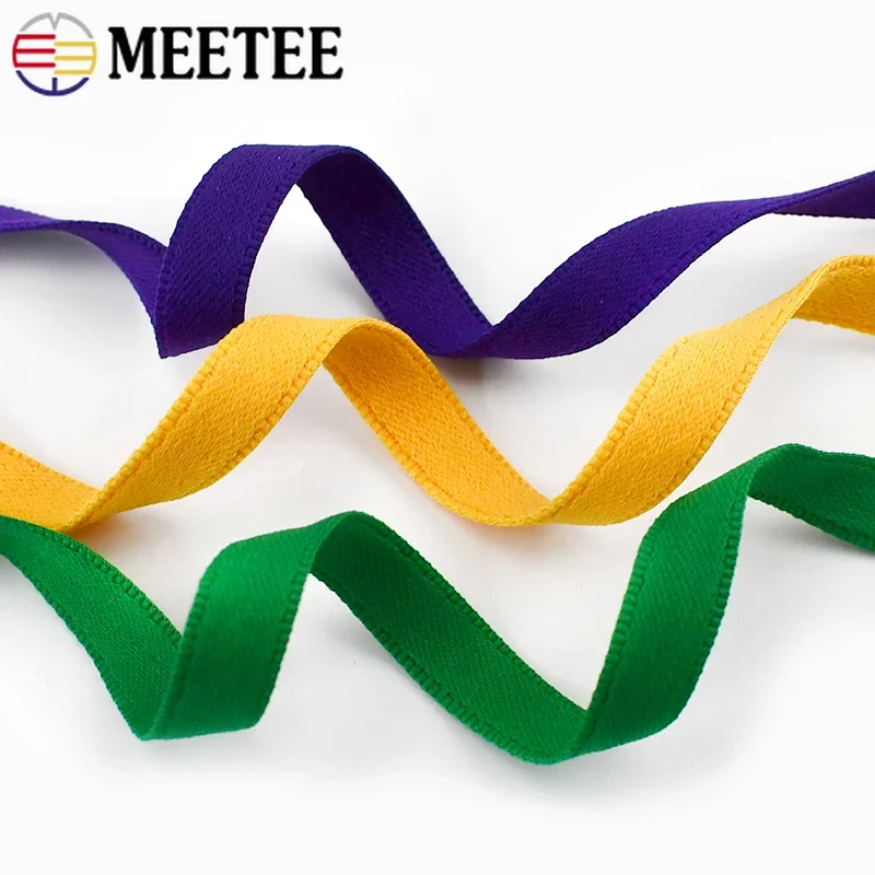 Meetee 10mm Nylon Elastic Bands Rope Underwear Strap Sewing Rubber Band Clothes Collar Edge Ribbon Pants Lace Trims Accessories