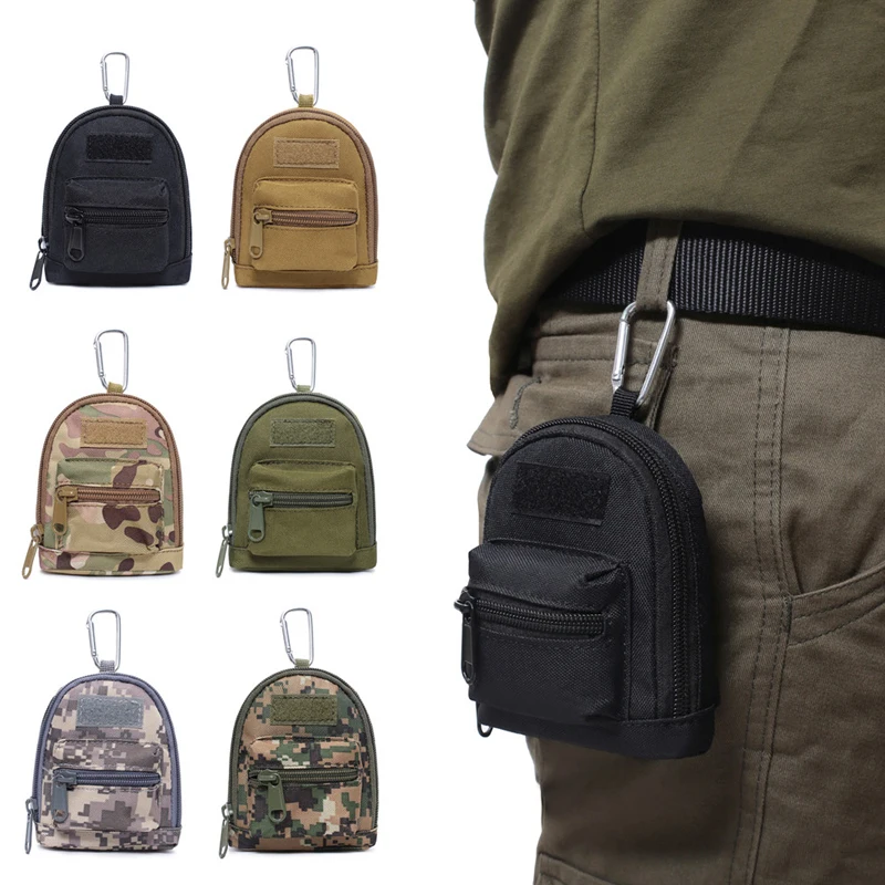 Tactical EDC Pouch Men Coin Purses Mini Key Wallet Holder Military Army Keychain Zipper Pocket USB Cable Earphone Bag Organizer