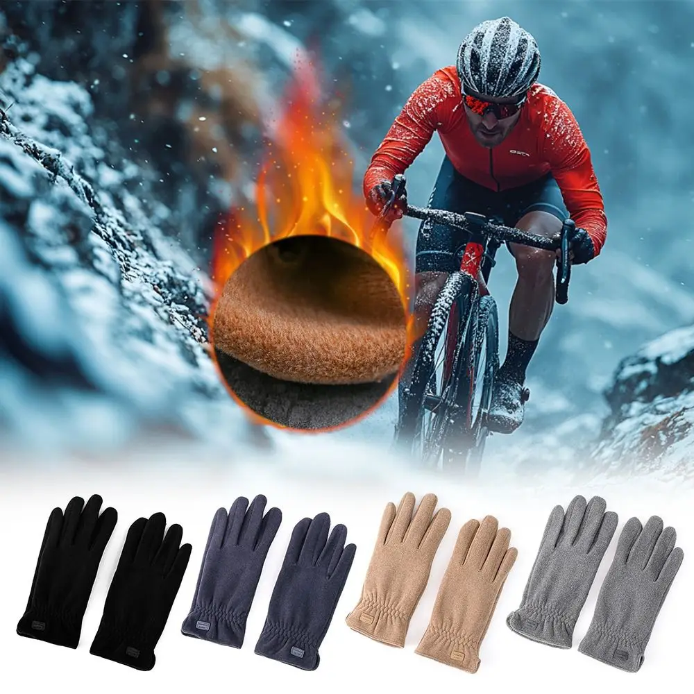 Cold Proof Autumn Winter Gloves Windproof Thermal Thick Snow Gloves Full Finger Gloves Thickened Hand Warmer Outdoor Cycling