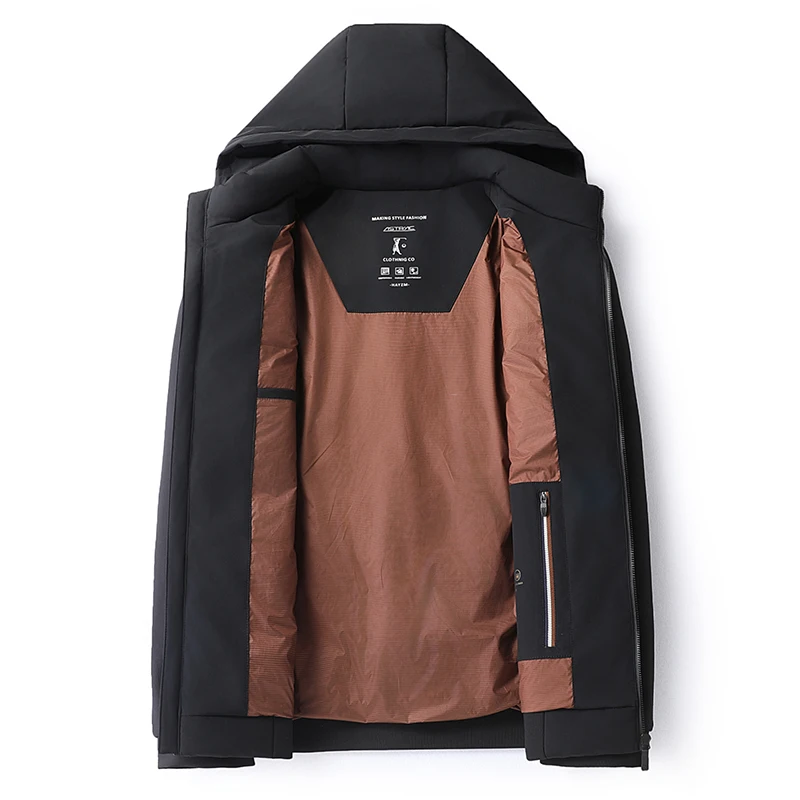 الشتاء الرجال الحرارية مقنعين معطف الأساسية الأبيض بطة نفخة السترات النبيذ الأحمر أسود رمادي خفيفة الوزن ملابس خارجية دافئة ملابس مريحة 2025 #5