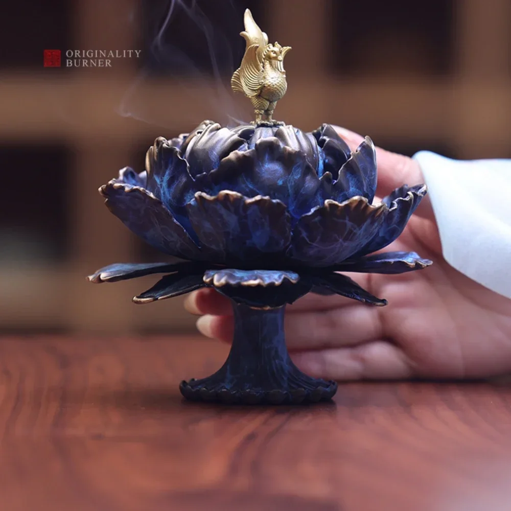 Incense Burners Pure Copper Home Indoor Tea Ceremony Blue Censer Garden Soporte Incienso Home Decorations