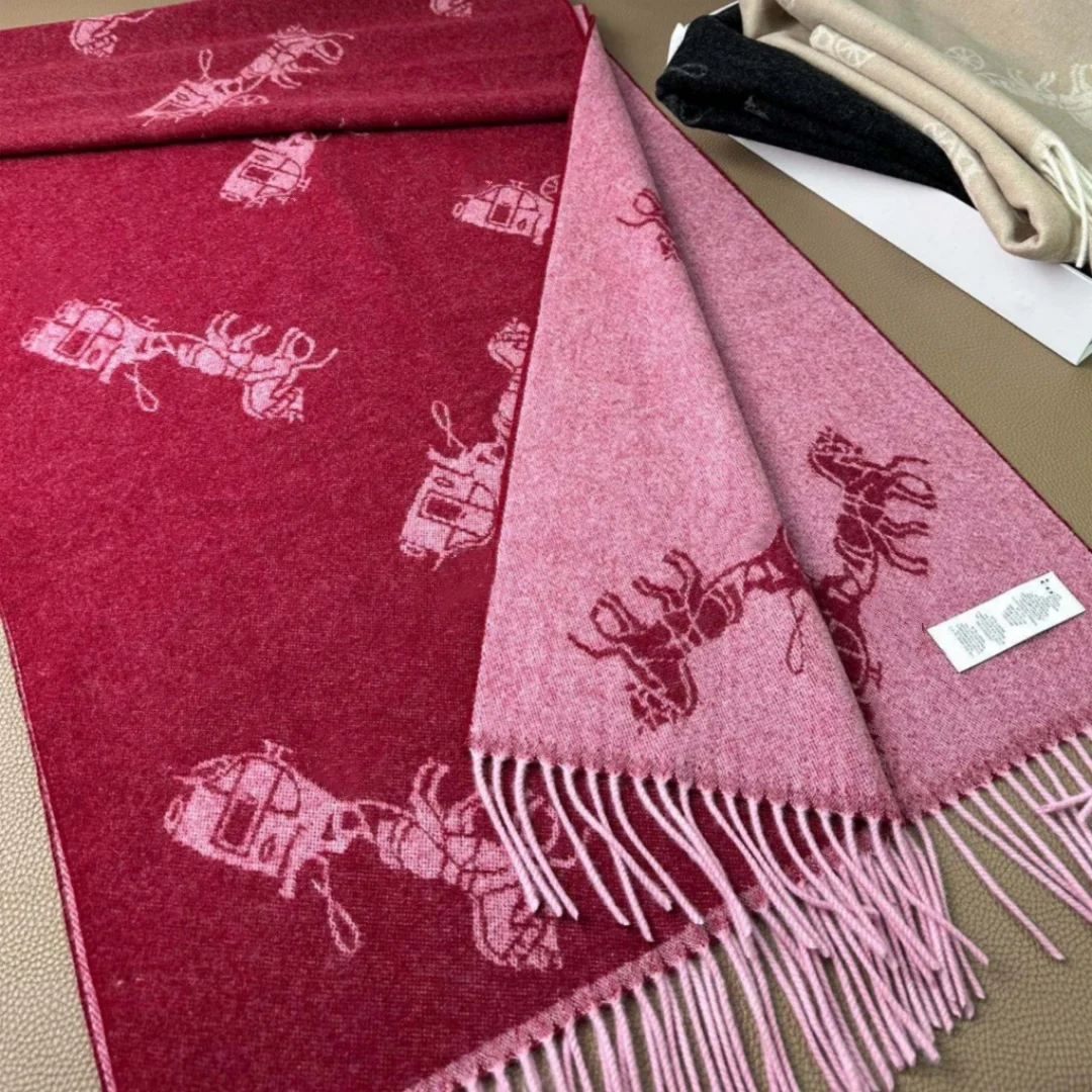 Luxury Brand Winter Warm Scarf Pashmina Men Women Wool Cashmere Scarf Shawl Classic Carriage Pattern Brand Factory Direct Sales