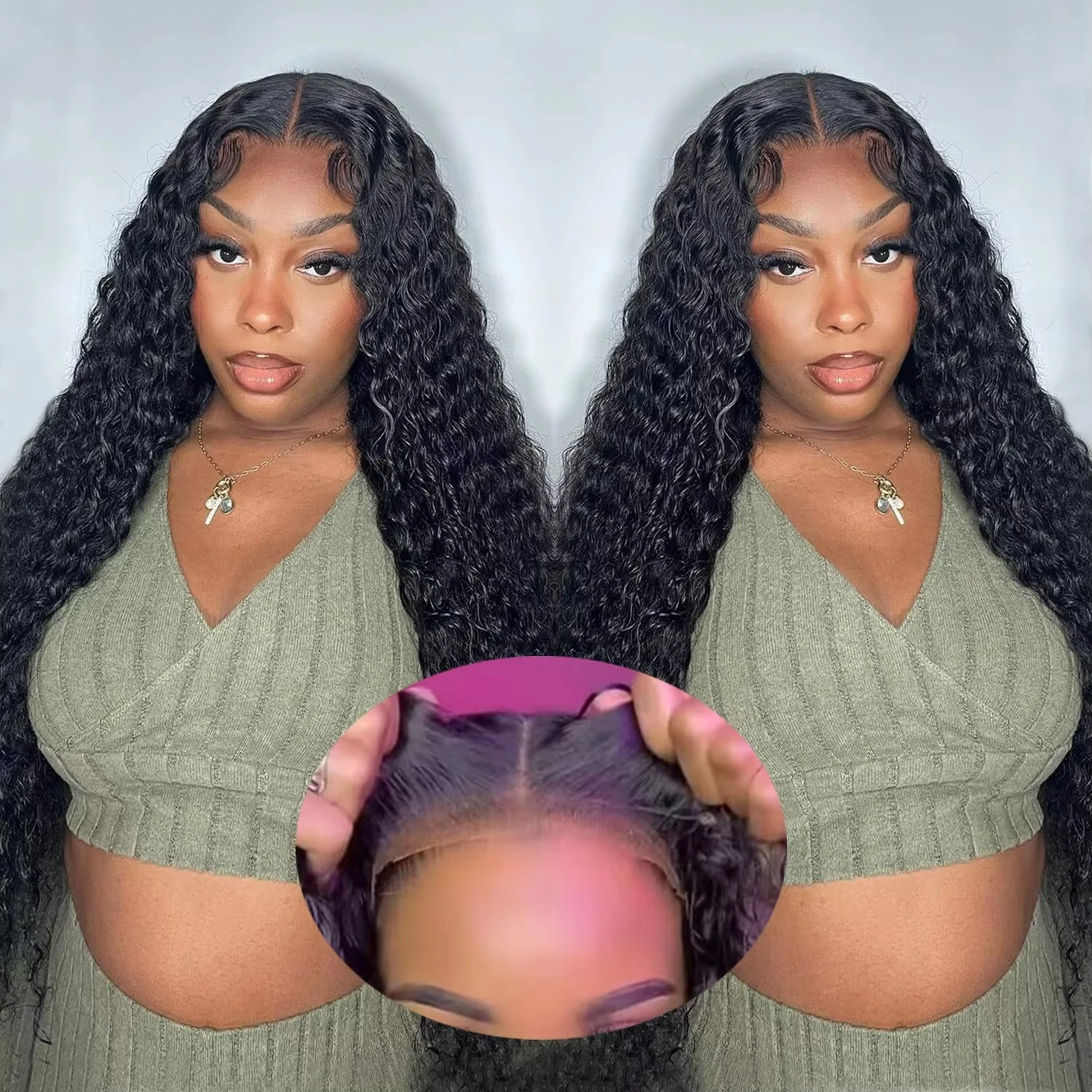Mossily 200 densidade onda profunda perucas sem cola cabelo humano pronto para ir 5x5 6x6 fechamento do laço pré-arrancado peruca encaracolado malásia para mulher