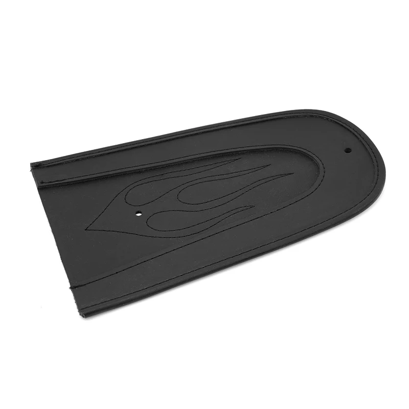 Black Motorcycle Accessories Flame Stitch Leather Rear Fender Bib Cover Pad For Harley Sportster 883 1200 2004-up