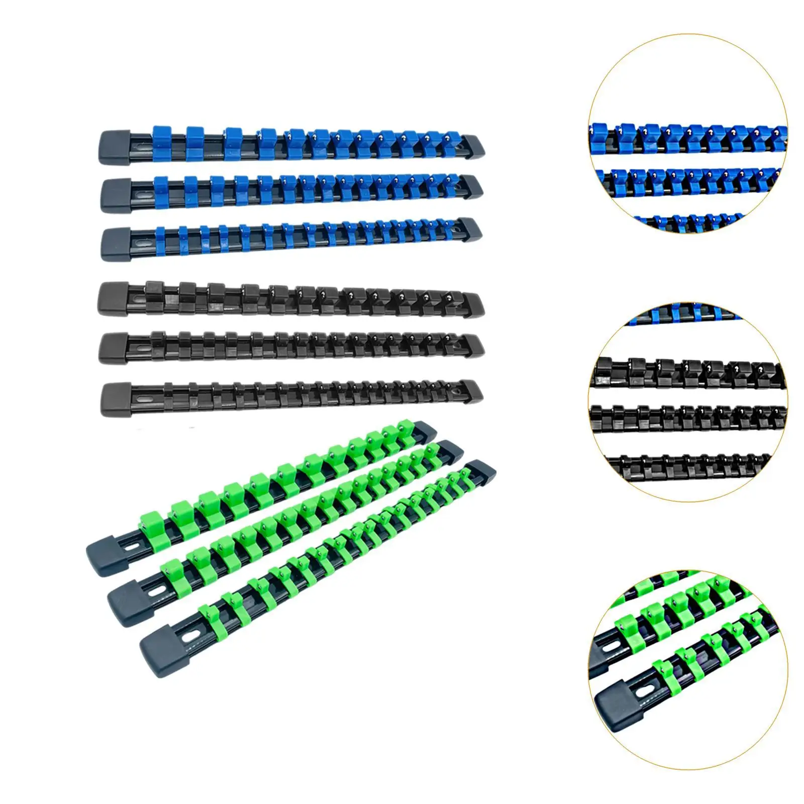 9 Pieces Socket Organizers Accessories Socket Holders Kit Heavy Duty for Workbench