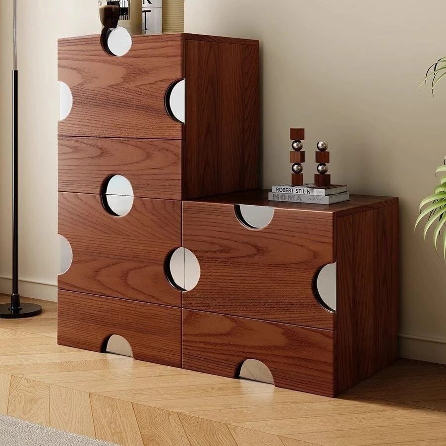 

Locker Living room Floor card door cabinet Solid wood TV cabinet