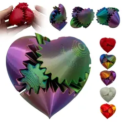 3D Printed Gear Ball Fidget Gear Heart Puzzle Cube Gear Heart Helix Screw Toy Decorative Ornaments