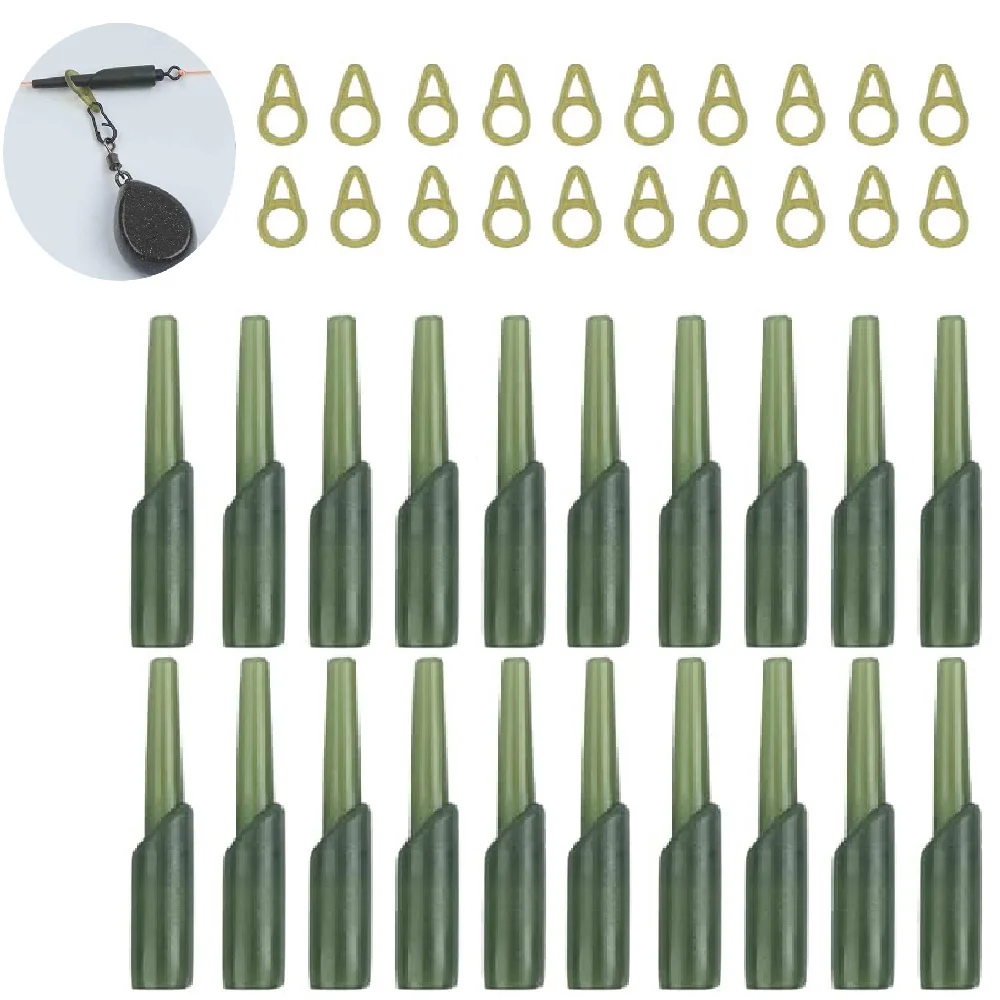40 Uds. Tubo de aparejo para pesca de carpa, mangas amortiguadoras Heli, anillos de enlace de velocidad, Clips de peso, aparejo Chod, aparejo de pesca para carpa - imagen 4