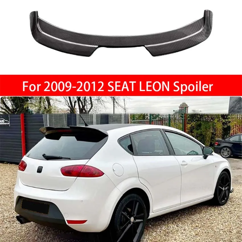 

For SEAT 2009-2012 LEON Tail Leon MK2 Black Carbon Fiber Pattern Car Rear Boot Spoiler Rear Trunk Wing Car Styling Accessories