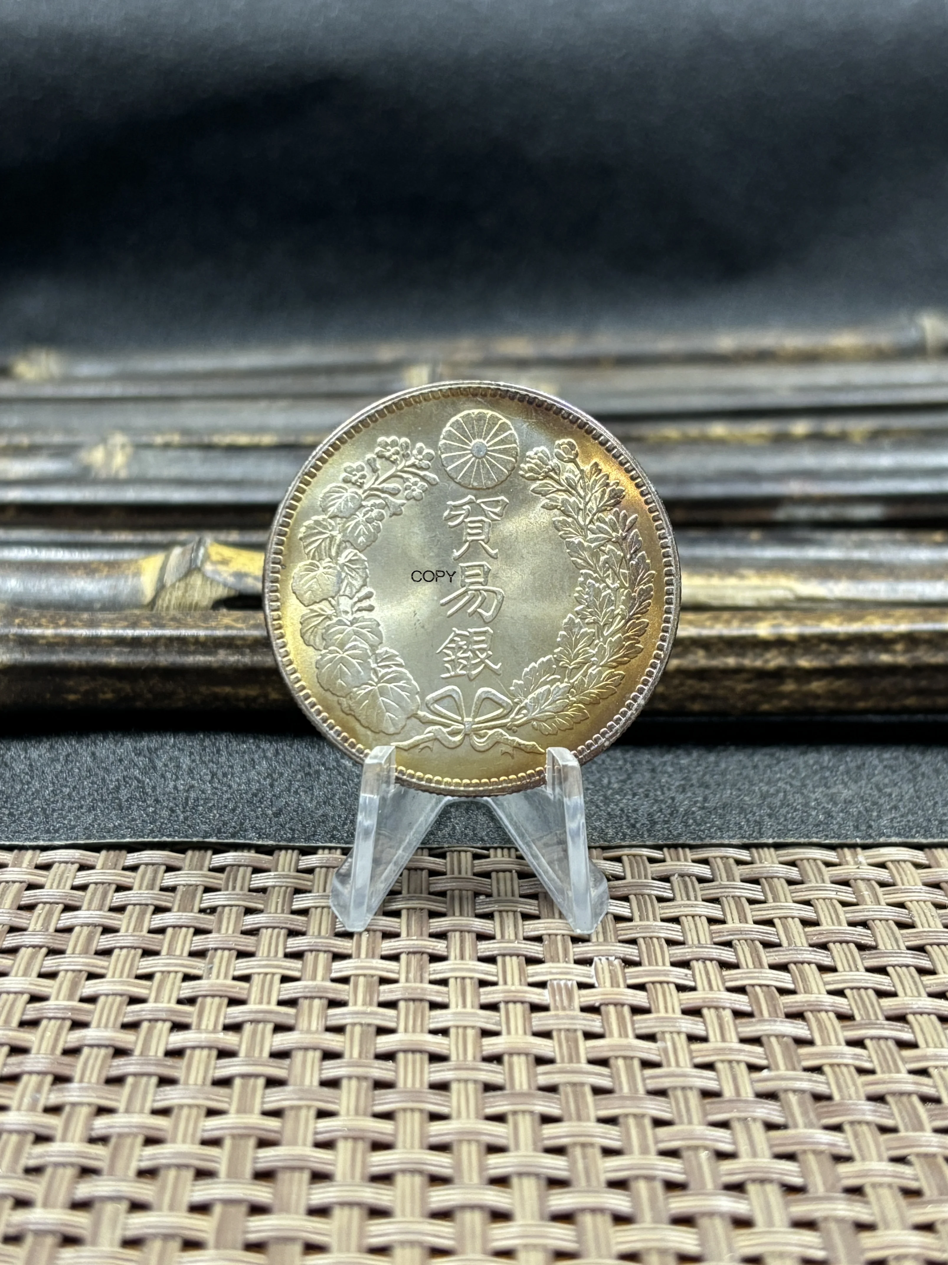 Japón 1 un yya dólar comercial 1874 1875 1876 1877 7 8 9 10 yenes Meiji copia chapada en plata moneda conmemorativa