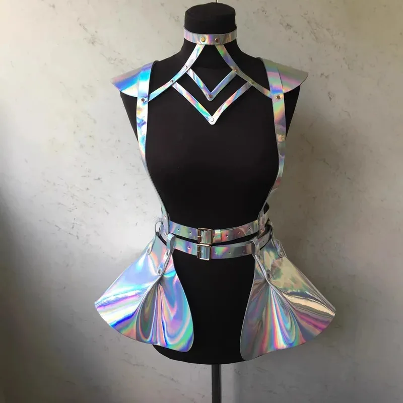 

2025 Women's Shiny Tassel Suit Accessories Singer Role Play Laser Silver Gold Shiny Dress Set Stage Performance Costume