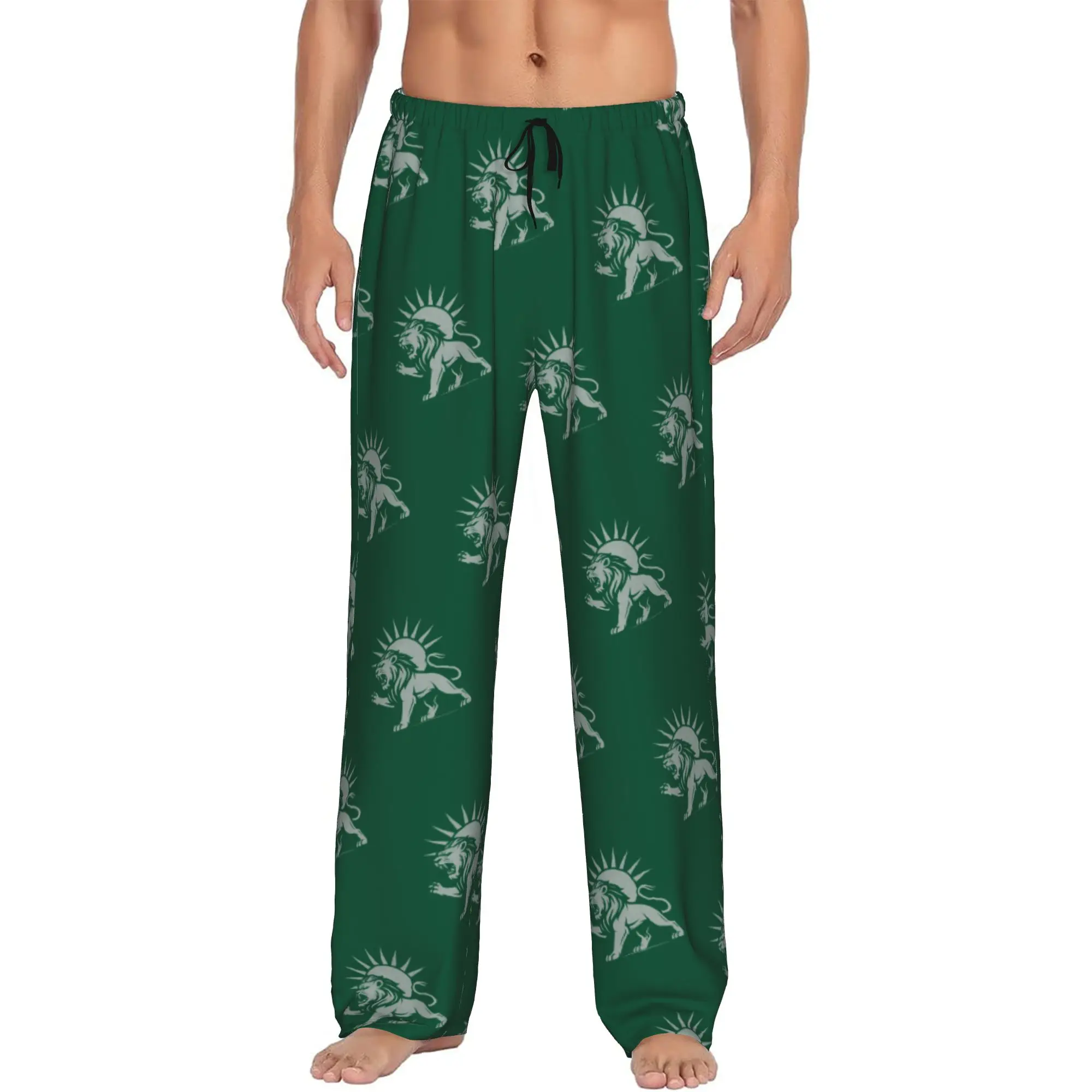 

Custom Men's Iran Flag Persian Winged Lion Pajama Pants Print Sleep Sleepwear Bottoms with Pockets