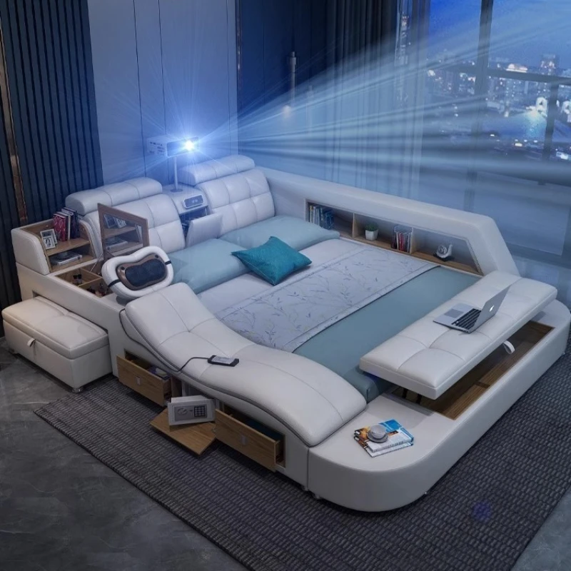 

Modern minimalist bed, intelligent massage