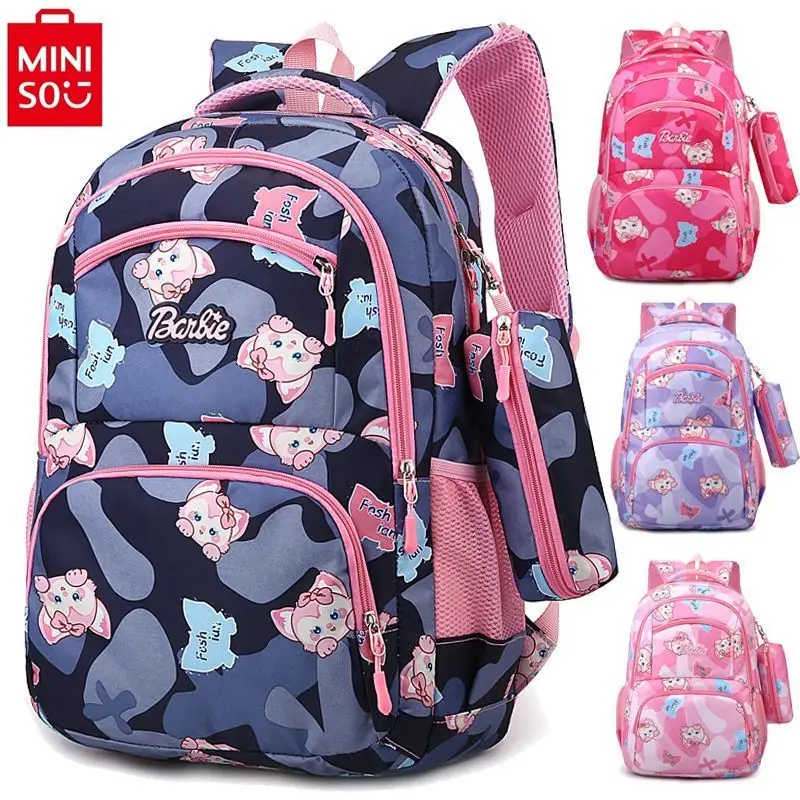 

MINISO Disney Cartoon Duffy Bear Load Reduction Backpack for Backbone Protection Students Large Capacity Storage Bag