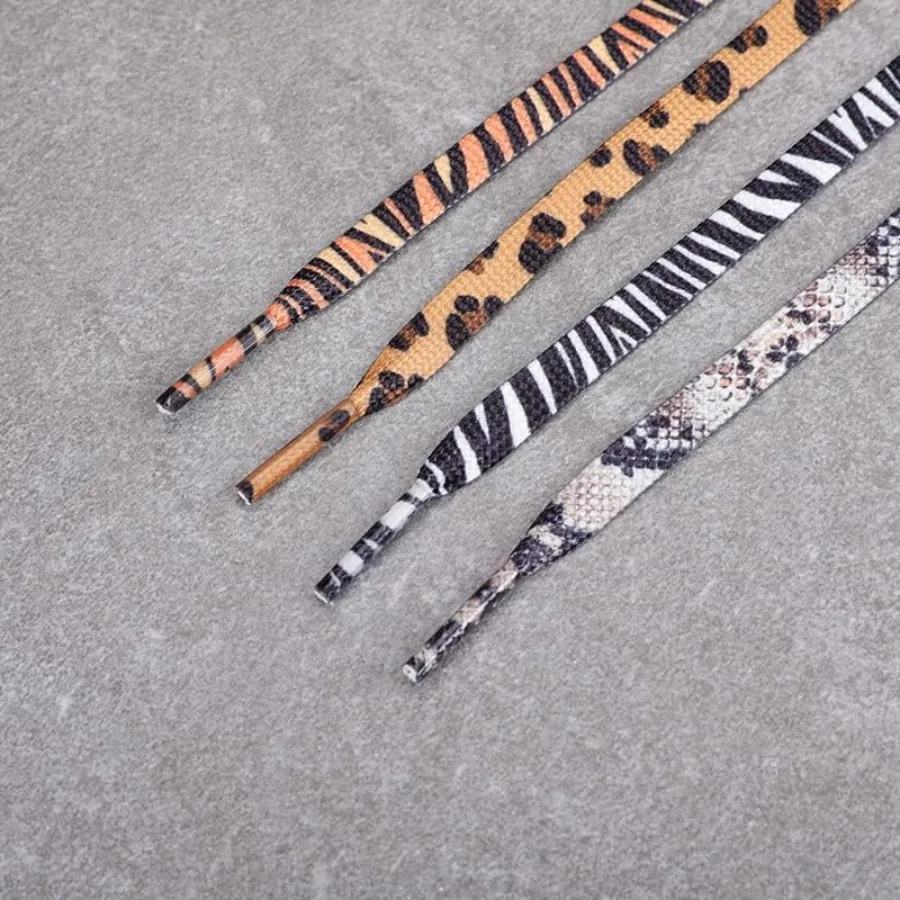 رقيقة شقة ليوبارد البقرة طباعة التمويه أربطة الأحذية Shoestring 1 P 47 Ih