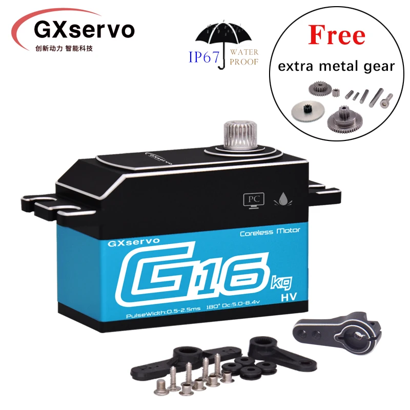 Low Profile Coreless 16KG 20KG 25KG 15KG Brushless Motor Servo Fast Speed 0.045sec Metal Gear Waterproof For Drift Car Crawler