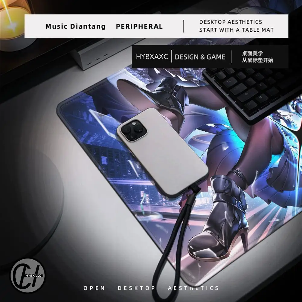 Zenless Zone Nul Hoshimi Miyabi Muismat Gaming Accessoires Computer Muismat Anime ZZZ Toetsenbord Kantoor Pads Rubber Muis Matten