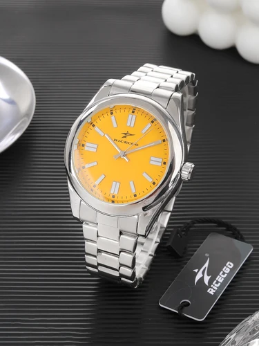 Imagen 2 del producto Ricecgo 1 Reloj clásico de cuarzo para hombre, estilo empresarial, esfera redonda, escala de barra, pantalla de calendario, correa de acero inoxidable, movimiento de cuarzo, adecuado para uso diario, regalo ideal para cumpleaños o ocasiones especiales, regalo del día del padre