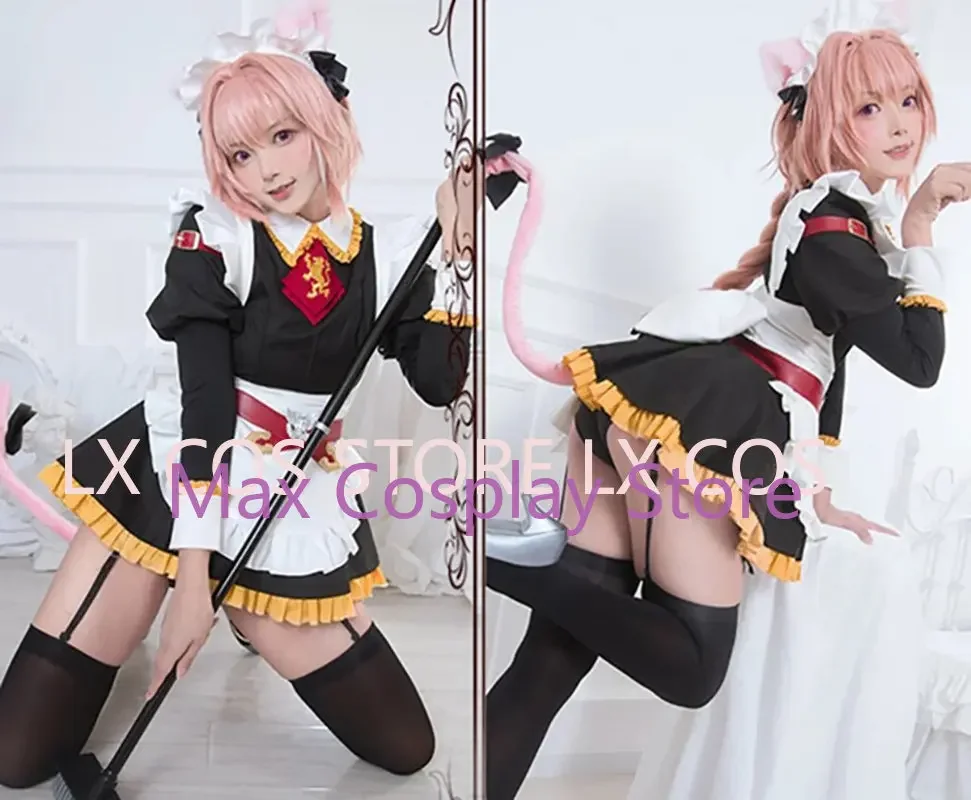 Max FGO  Rider Astolfo Cosplay Costume Maid Dress Women Fancy Dress Uniform Halloween Carnival Suit Custom size view 4