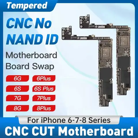 CNC CUT Motherboard For iPhone 6S 7 8 Plus EU/US Version Drill CPU Baseband iCloud Mainboard CPU Logic Remove Use For Swap tools